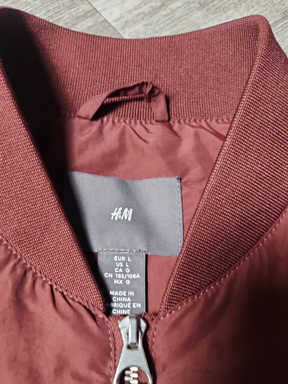 H&M Burgundy Zip-Front Bomber Jacket - Picture 5 of 7